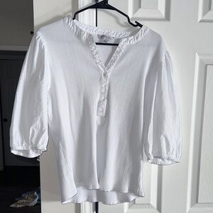 Elegant White Button-Up Women's Blouse
